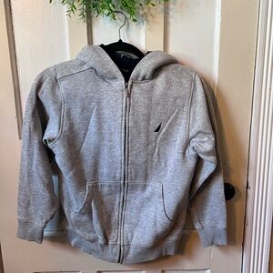 Nautica Kids Heather Gray Zip-Up Fleece Lined Hoodie